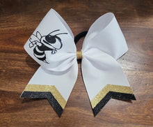 Load image into Gallery viewer, Chevron Tail Cheer /Softball/Dance Bow with 1 Name