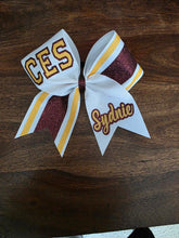 Load image into Gallery viewer, Striped Cheer/Softball/Dance Bow with 2 Names