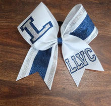 Load image into Gallery viewer, Striped Cheer/Softball/Dance Bow with 2 Names
