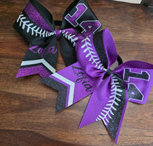 Load image into Gallery viewer, Softball Bow with number and name