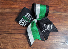 Load image into Gallery viewer, FULL Glitter Senior Cheer /Dance Bow with Year and Name