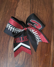 Load image into Gallery viewer, Softball Bow with number and name