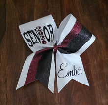 Load image into Gallery viewer, FULL Glitter Senior Cheer /Dance Bow with Year and Name