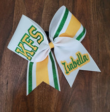 Load image into Gallery viewer, Striped Cheer/Softball/Dance Bow with 2 Names