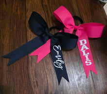 Load image into Gallery viewer, Long Tailed Bow with Name on Tail