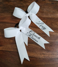 Load image into Gallery viewer, Long Tailed Bow with Name on Tail