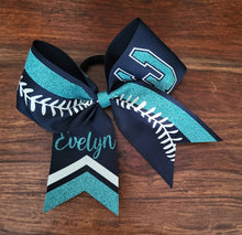 Load image into Gallery viewer, Softball Bow with number and name