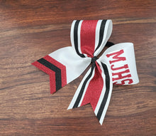 Load image into Gallery viewer, Striped Chevron Tail Cheer/Softball/Dance Bow with Name