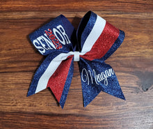 Load image into Gallery viewer, FULL Glitter Senior Cheer /Dance Bow with Year and Name
