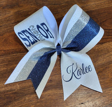Load image into Gallery viewer, FULL Glitter Senior Cheer /Dance Bow with Year and Name