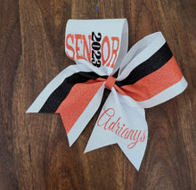 Load image into Gallery viewer, FULL Glitter Senior Cheer /Dance Bow with Year and Name