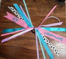 Load image into Gallery viewer, Soccer Spirit Ribbons/Hair Streamers with Name and Number