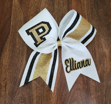 Load image into Gallery viewer, Striped Cheer/Softball/Dance Bow with 2 Names