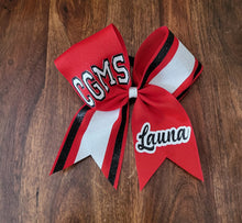 Load image into Gallery viewer, Striped Cheer/Softball/Dance Bow with 2 Names