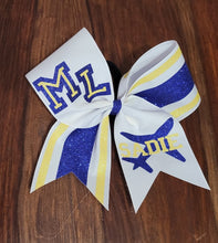 Load image into Gallery viewer, Striped Cheer/Softball/Dance Bow with 2 Names
