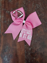 Load image into Gallery viewer, Custom Pink Breast Cancer Awareness Cheer Bow