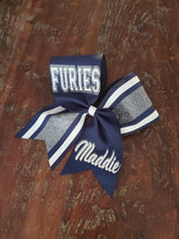 Load image into Gallery viewer, Striped Cheer/Softball/Dance Bow with 2 Names
