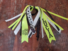 Load image into Gallery viewer, Soccer Spirit Ribbons/Hair Streamers with Name and Number