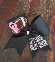 Load image into Gallery viewer, Custom Pink Breast Cancer Awareness Cheer Bow