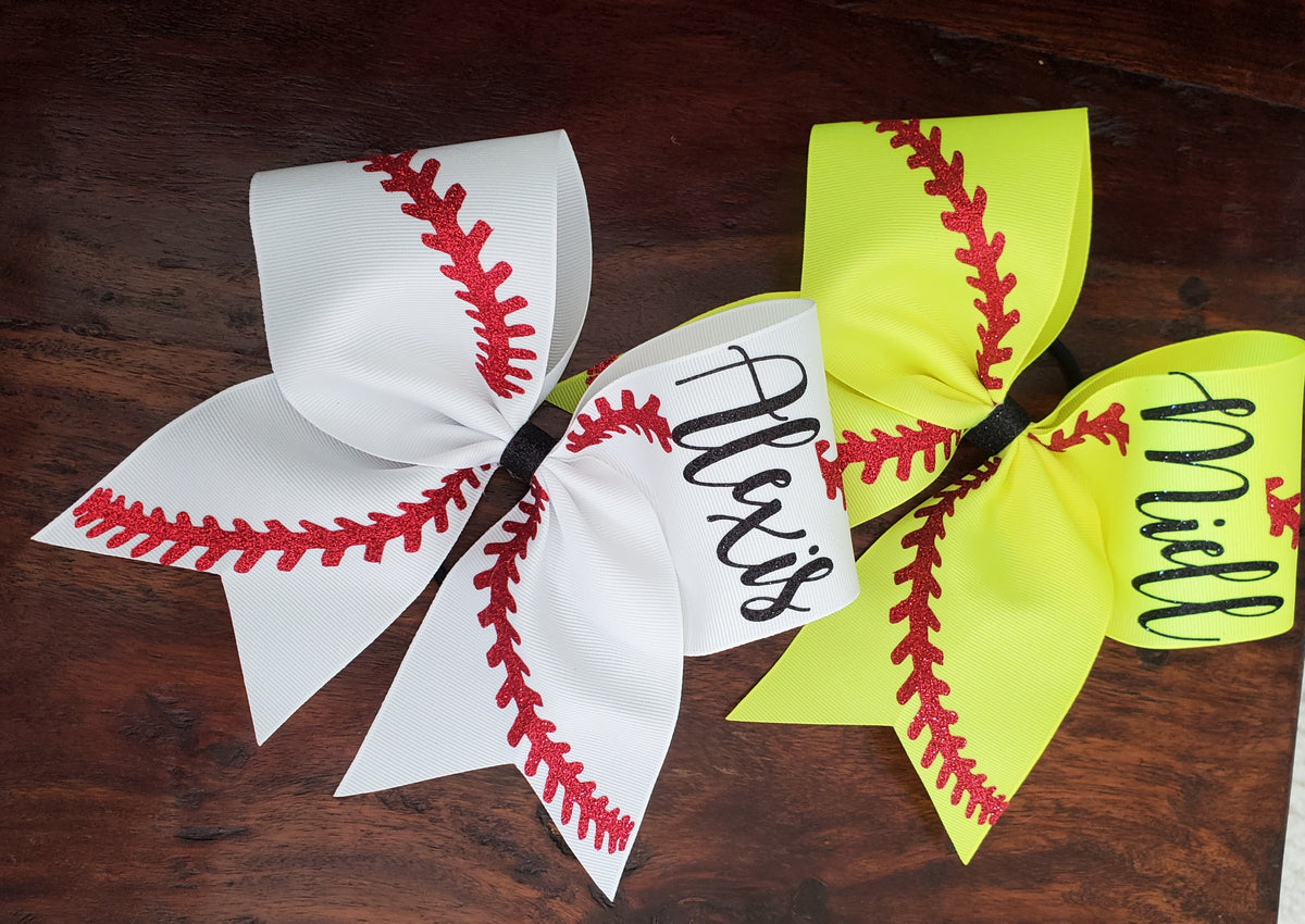 How to Make Ribbon Hair Bows for Softball  Softball hair bows, Ribbon hair  bows, Softball bows