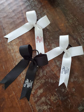 Load image into Gallery viewer, Long Tailed Bow with Name on Tail