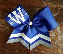 Load image into Gallery viewer, Chevron Tail Cheer/Softball/Dance Bow with Name