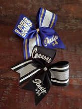 Load image into Gallery viewer, Striped Cheer/Softball/Dance Bow with 2 Names
