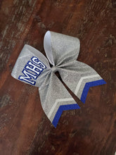 Load image into Gallery viewer, FULL Glitter Chevron Tail Cheer/Dance/Competition Bow with 2 Names.