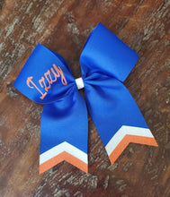Load image into Gallery viewer, Chevron Tail Cheer /Softball/Dance Bow with 1 Name
