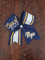Load image into Gallery viewer, Striped Cheer/Softball/Dance Bow with 2 Names