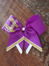 Load image into Gallery viewer, Chevron Tail Cheer/Softball/Dance Bow with 2 Names