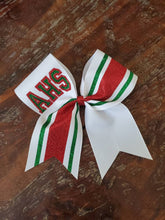 Load image into Gallery viewer, Striped Cheer/Softball/Dance Bow with Name
