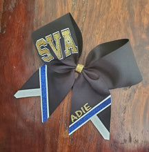 Load image into Gallery viewer, Chevron Tail Cheer/Softball/Dance Bow with 2 Names