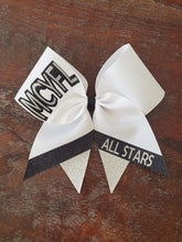 Load image into Gallery viewer, Custom Cheer/Senior/Softball Bow with Name and Striped tail