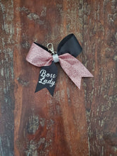 Load image into Gallery viewer, MINI Bow Key-chain with Half Glitter and 1 Name