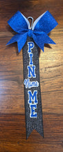 Load image into Gallery viewer, Sports Pin Me ribbon for Cheer, Softball, Or volleyball
