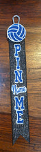 Load image into Gallery viewer, Sports Pin Me ribbon for Cheer, Softball, Or volleyball
