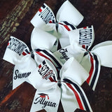 Senior Cheer/ Softball /Dance Bow with Name and Graduation Cap.