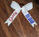 Long Tailed Hair Bow with 2 Names