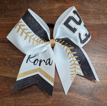Load image into Gallery viewer, Softball Bow with number and name
