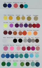 Load image into Gallery viewer, Color GLITTER swatch chart 
