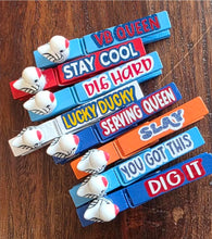 Load image into Gallery viewer, Cheer/Volleyball/Softball Clips with Sayings
