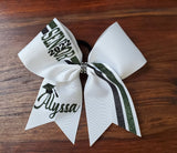 Senior Cheer/ Softball /Dance Bow with Name and Graduation Cap.