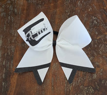 Load image into Gallery viewer, T-Chevron Tail Cheer/Softball/Dance Bow with 2 names.
