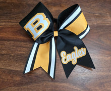 Load image into Gallery viewer, Striped Cheer/Softball/Dance Bow with 2 Names
