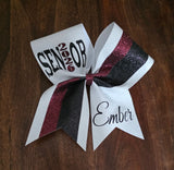 FULL Glitter Senior Cheer /Dance Bow with Year and Name