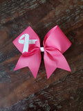 Cancer Awareness Ribbon Cheer/Dance/Softball bow.