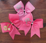 Cancer Awareness Ribbon Cheer/Dance/Softball bow.