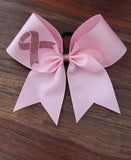 Cancer Awareness Ribbon Cheer/Dance/Softball bow.