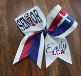 FULL Glitter Senior Cheer /Dance Bow with Year and Name